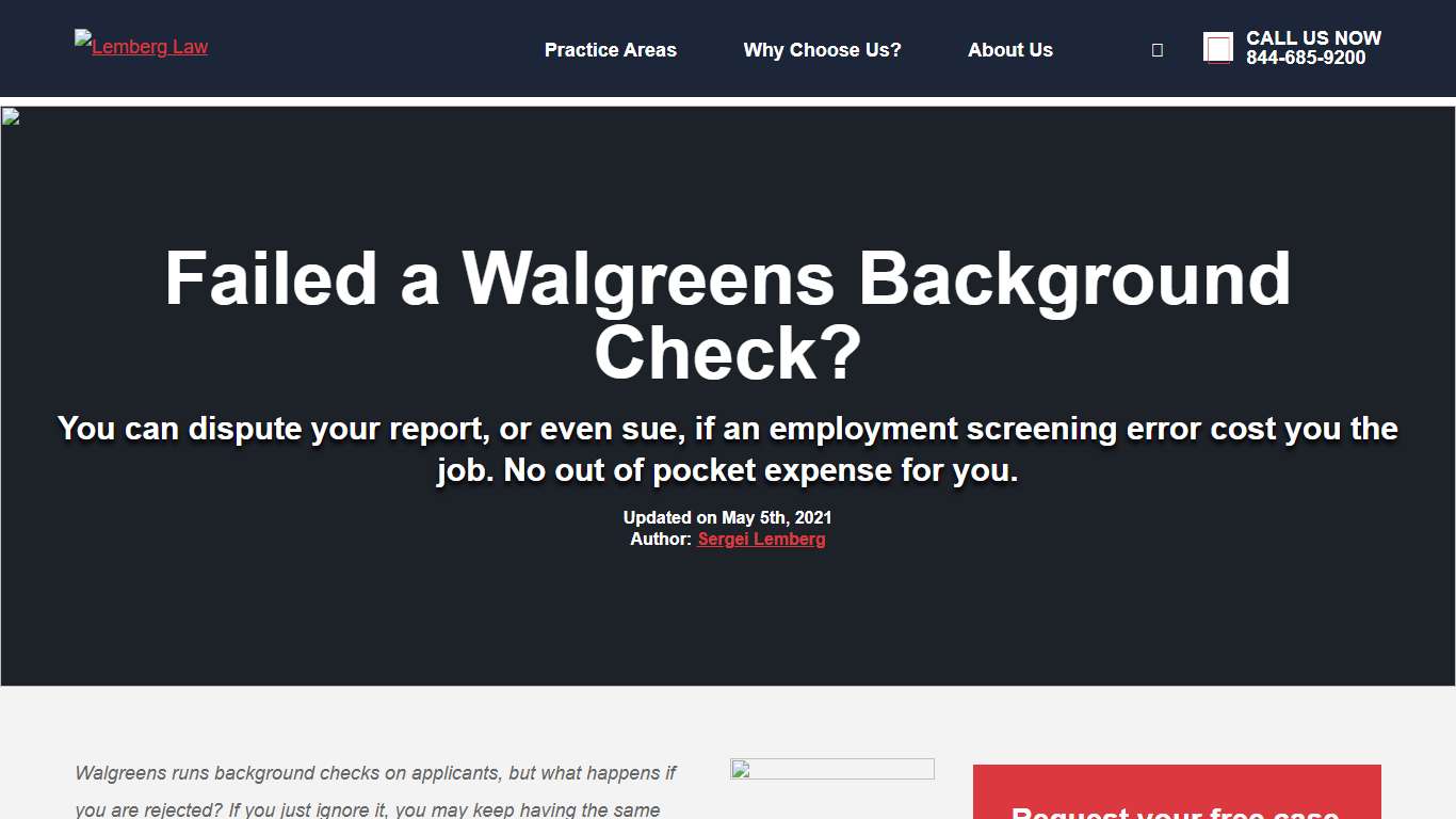 Walgreens Background Check Error Cost You A Job? We Can Help